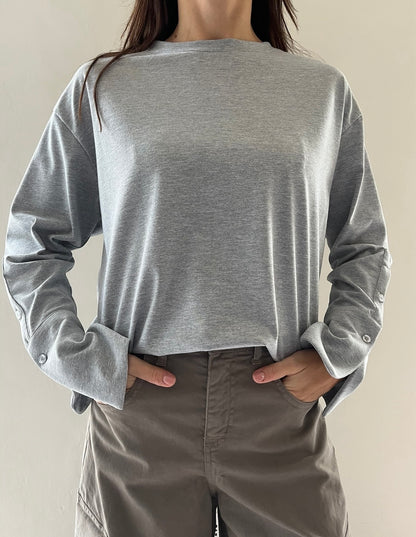 T-shirt oversize con polsino a camicia art. FW260049 TENSIONE IN