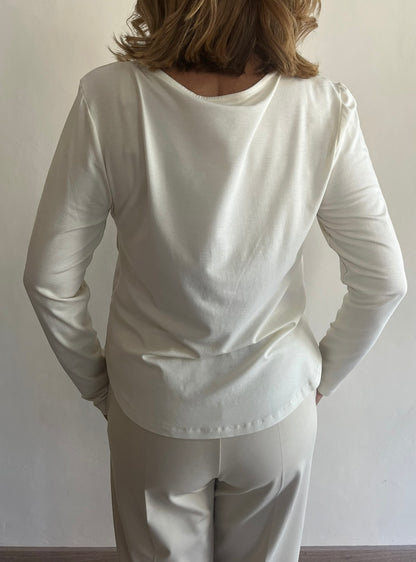Blusa effetto raso con maniche e retro in jersey art. S7YGMINORI Sandro FERRONE