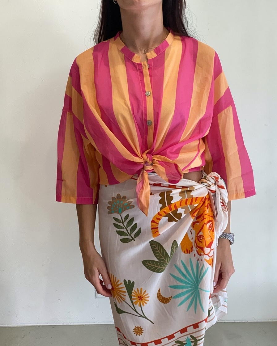 Camicia a righe in mussola art. 81107 Cheap&Chic