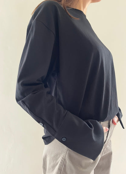 T-shirt oversize con polsino a camicia art. FW260049 TENSIONE IN