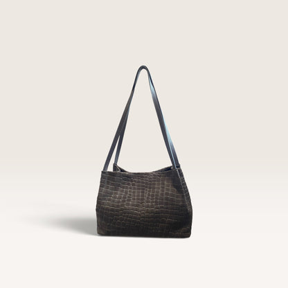 Borsa in pelle scamosciata effetto cocco
