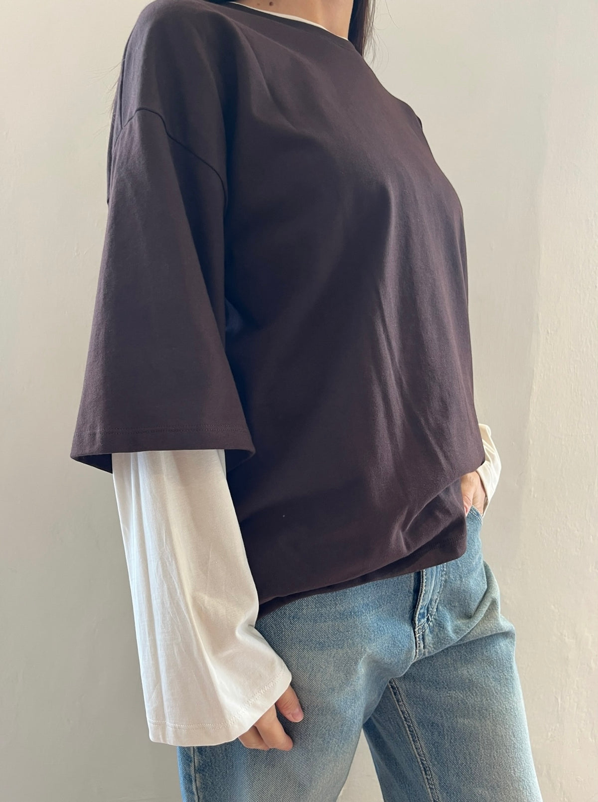 T-shirt oversized con doppia manica art. UAC0178 VICOLO