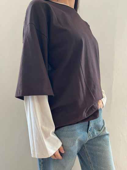 T-shirt oversized con doppia manica art. UAC0178 VICOLO