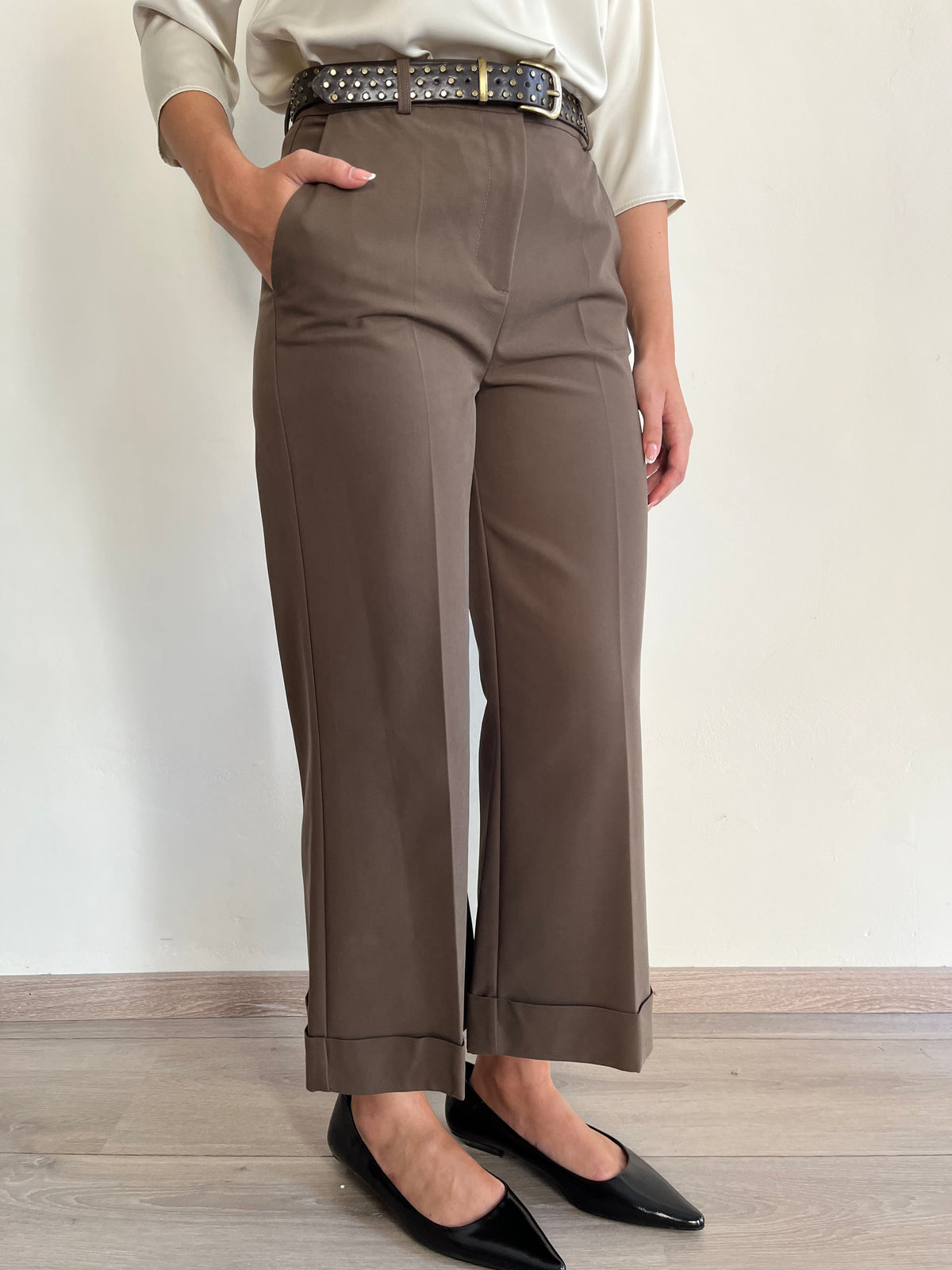Pantalone con risvolto e cinta art. P212B031A Dixie