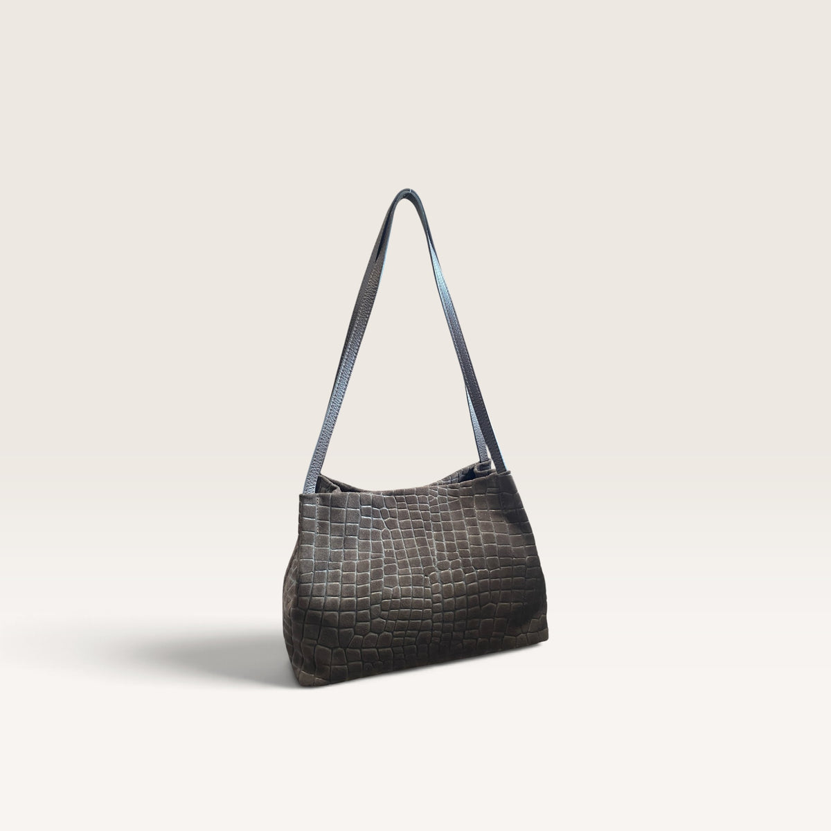 Borsa in pelle scamosciata effetto cocco