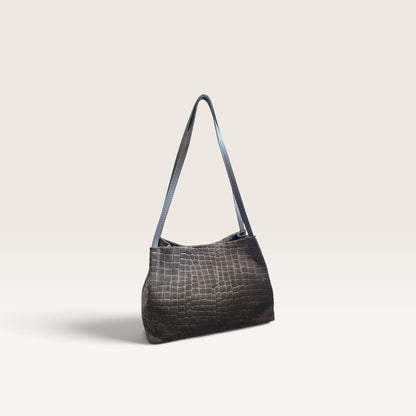 Borsa in pelle scamosciata effetto cocco