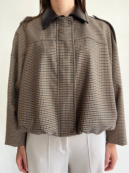Bomber pied de poule con colletto in ecopelle art. VHT8MEH Imperial