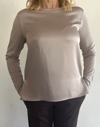 Blusa effetto raso con maniche e retro in jersey art. S7YGMINORI Sandro FERRONE