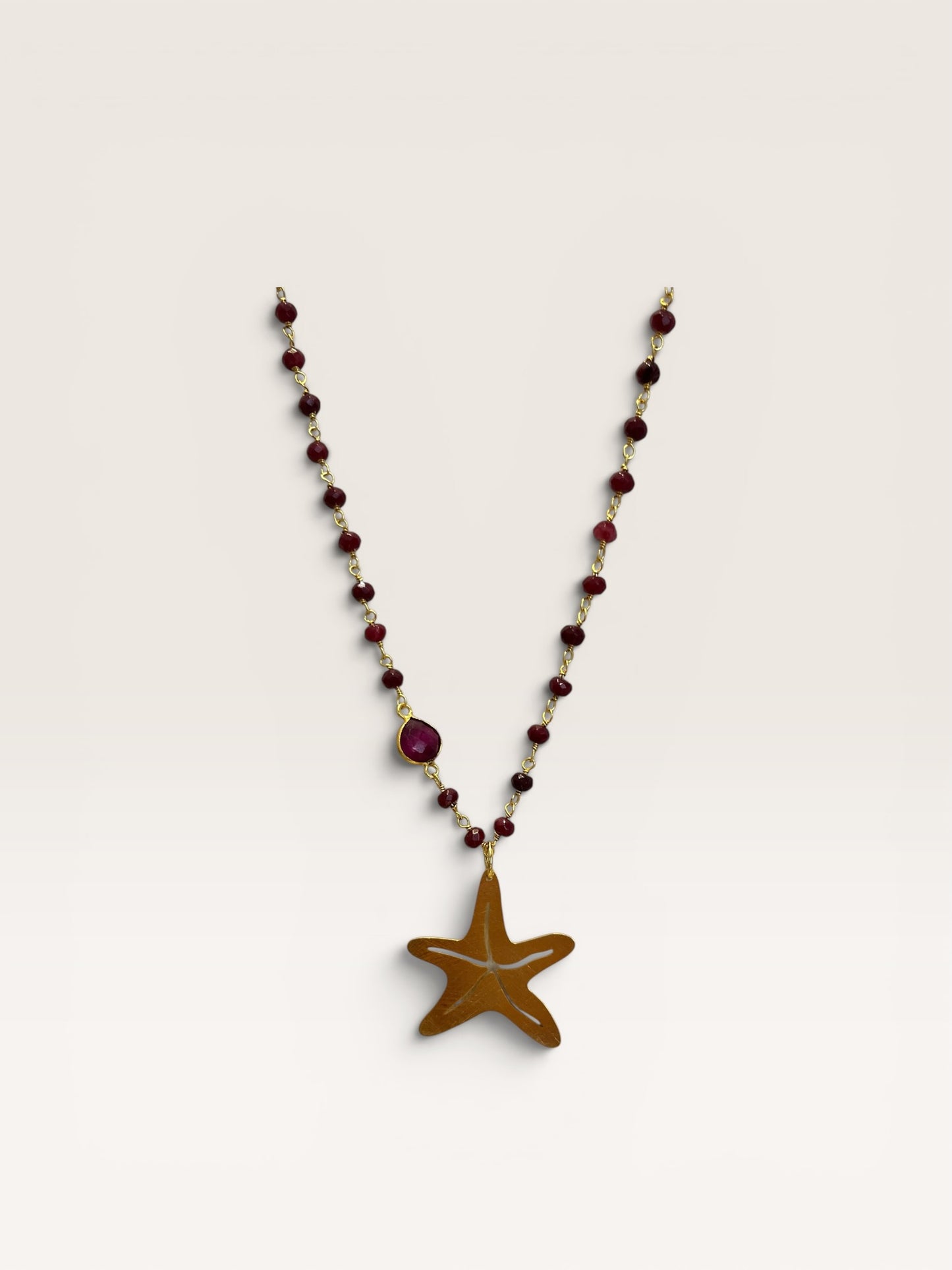 Collana rosario cotta con pietra e charm BARBARA BURGIO