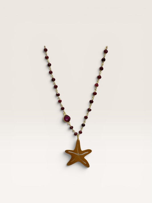 Collana rosario cotta con pietra e charm BARBARA BURGIO