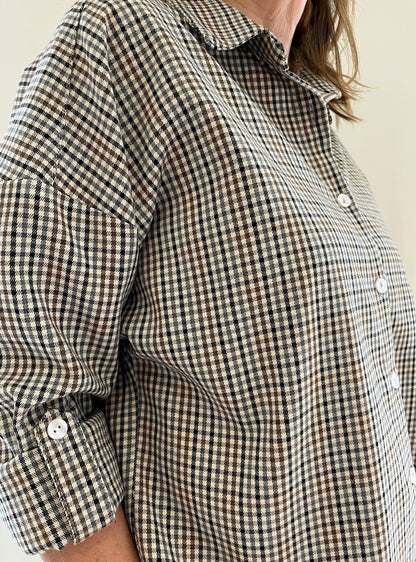 Camicia in fantasia micro-check art. Quaderno Scenario