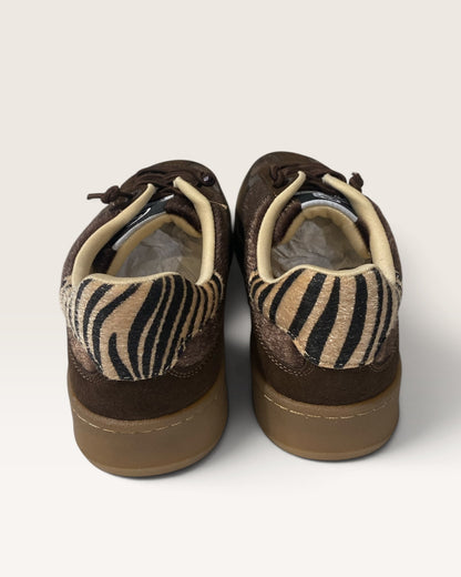 Sneakers con inserti animalier effetto cavallino art. GB1100 Gold&Gold