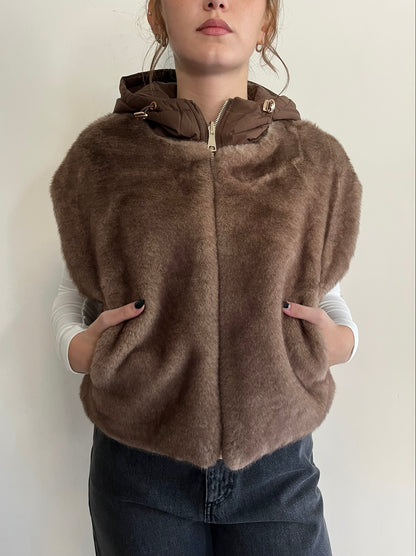 Gilet imbottito con eco fur art. GL0638 Cheap&Chic