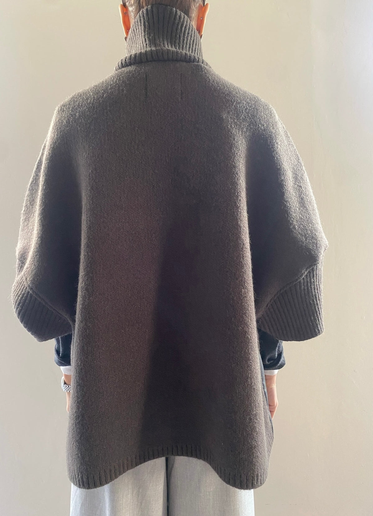 Poncho in maglia ed ecopelle art. V981B016A DIXIE