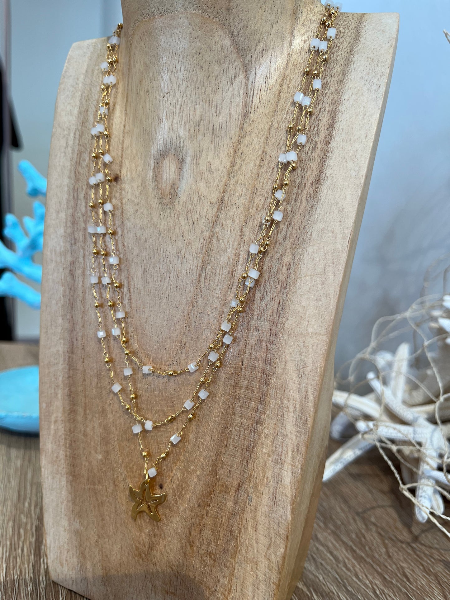 Collana 3 fili con cubotti e charms BARBARA BURGIO