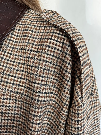 Bomber pied de poule con colletto in ecopelle art. VHT8MEH Imperial