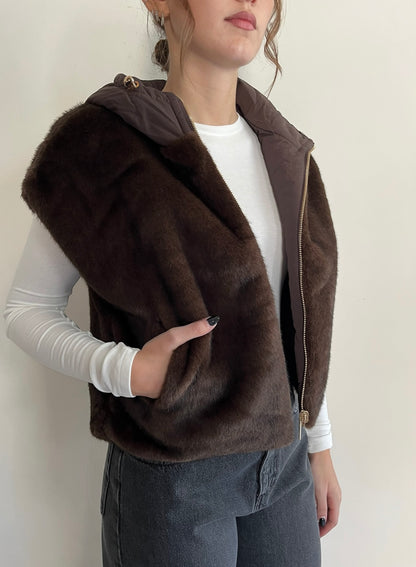 Gilet imbottito con eco fur art. GL0638 Cheap&Chic
