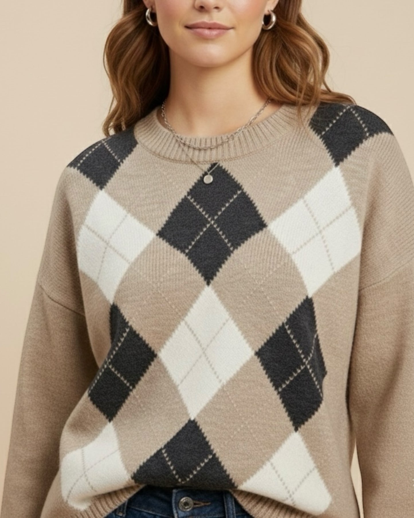 Maglia girocollo rombi lurex art. D82105 TENSIONE IN