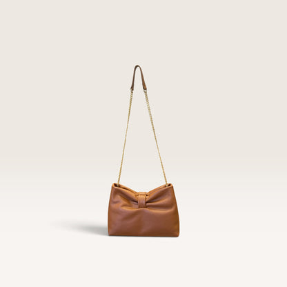 Borsa con tracolla in pelle martellata