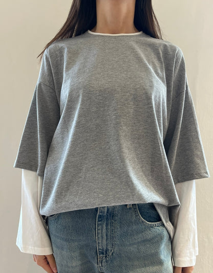 T-shirt oversized con doppia manica art. UAC0178 VICOLO