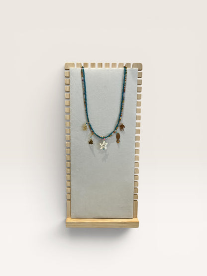 Collana con doppia fila di cristalli e charm BARBARA BURGIO