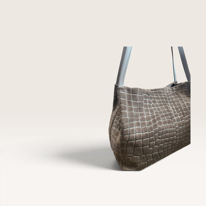 Borsa in pelle scamosciata effetto cocco
