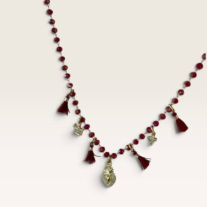 Collana con perline colorate, charms e mappetti Cloel