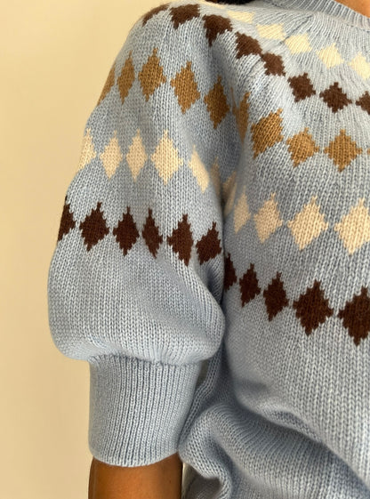 Cardigan a maniche corte con rombi art. D82445 Tensione In