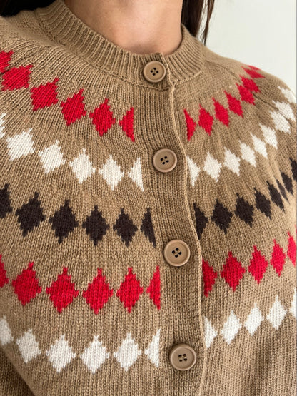 Cardigan a maniche corte con rombi art. D82445 Tensione In