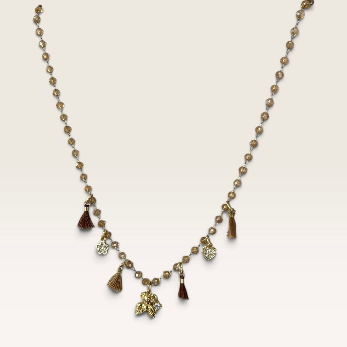 Collana con perline colorate, charms e mappetti Cloel