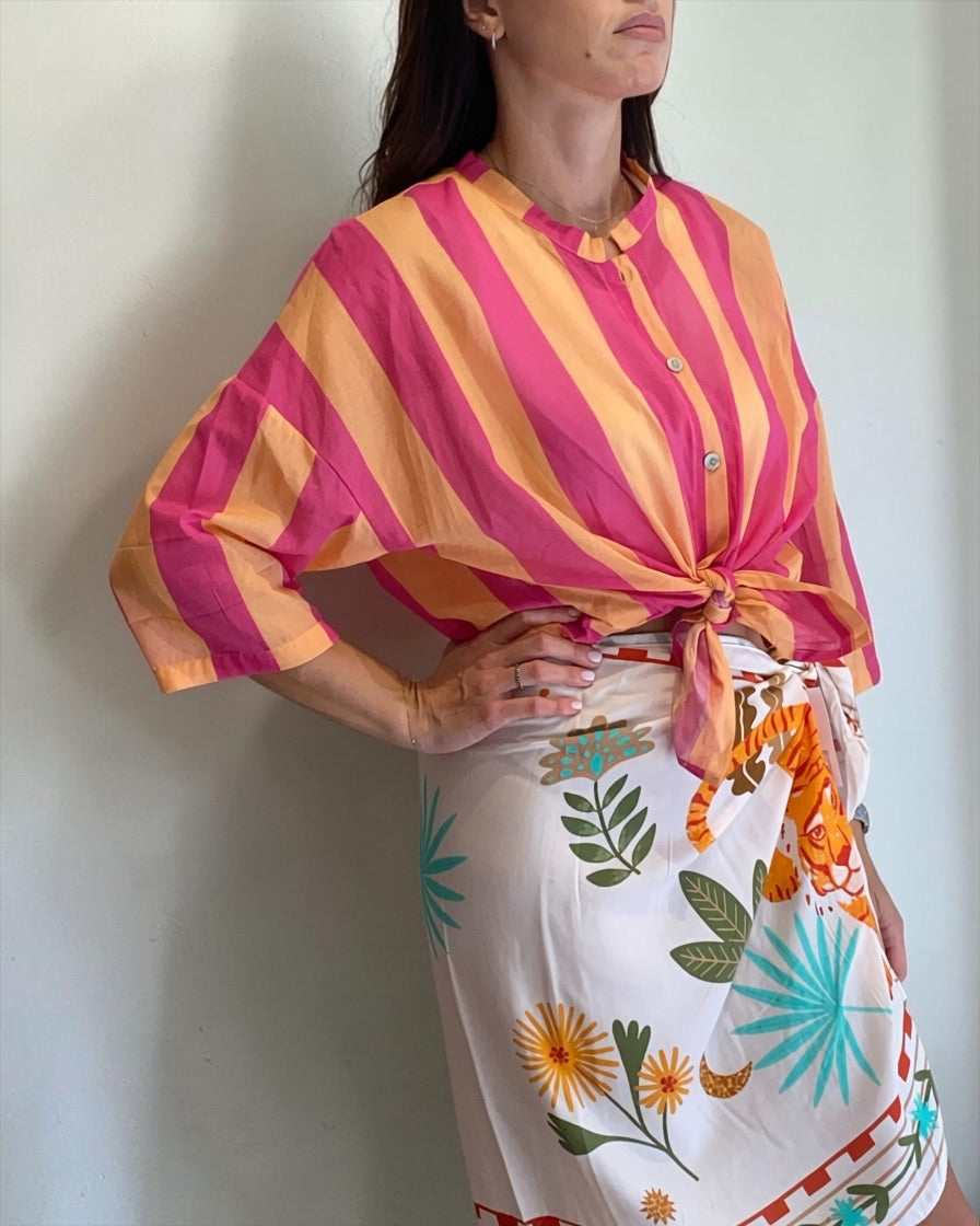 Camicia a righe in mussola art. 81107 Cheap&Chic
