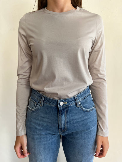 T-shirt a manica lunga in filo di Scozia art. T262B014A Dixie