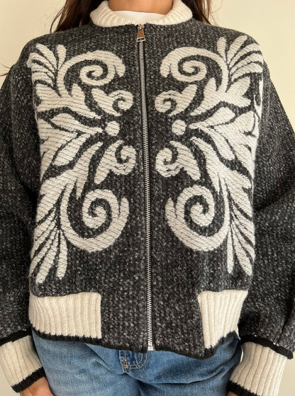 Bomber in maglia con ricami art. W6HMG064A Tensione In