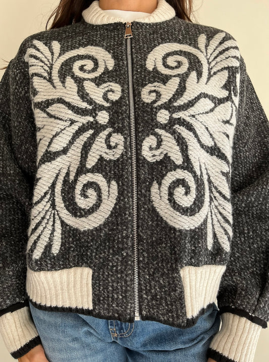 Bomber in maglia con ricami art. W6HMG064A Tensione In