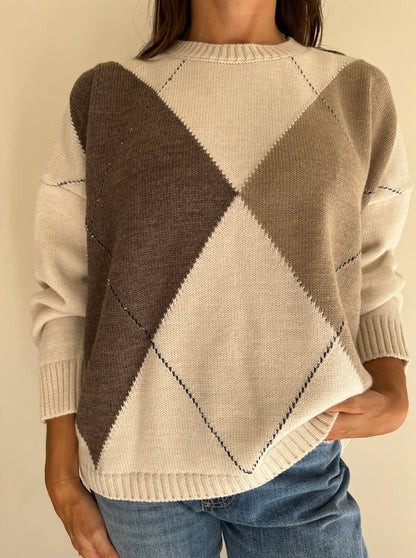 Maglia oversize a rombi art. W6HMJ02A400 Tensione In