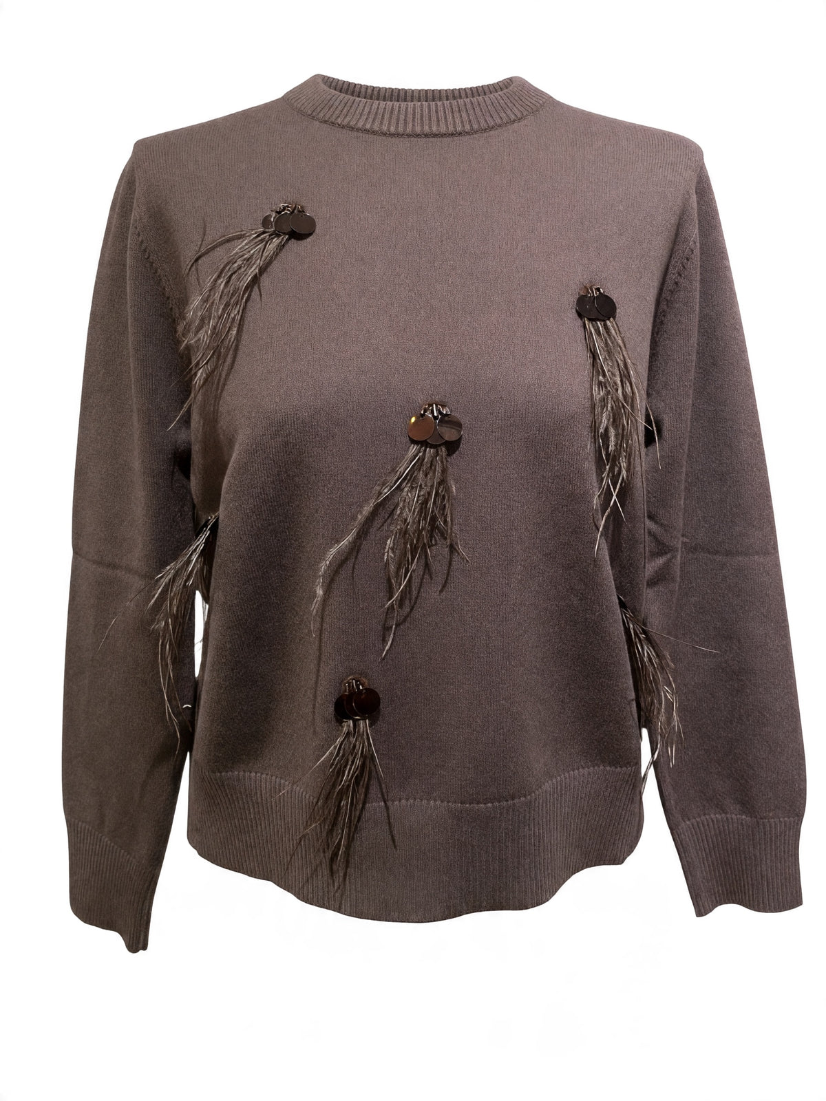 Maglia con applicazione di piumette art. SI9MY411 Angela Davis