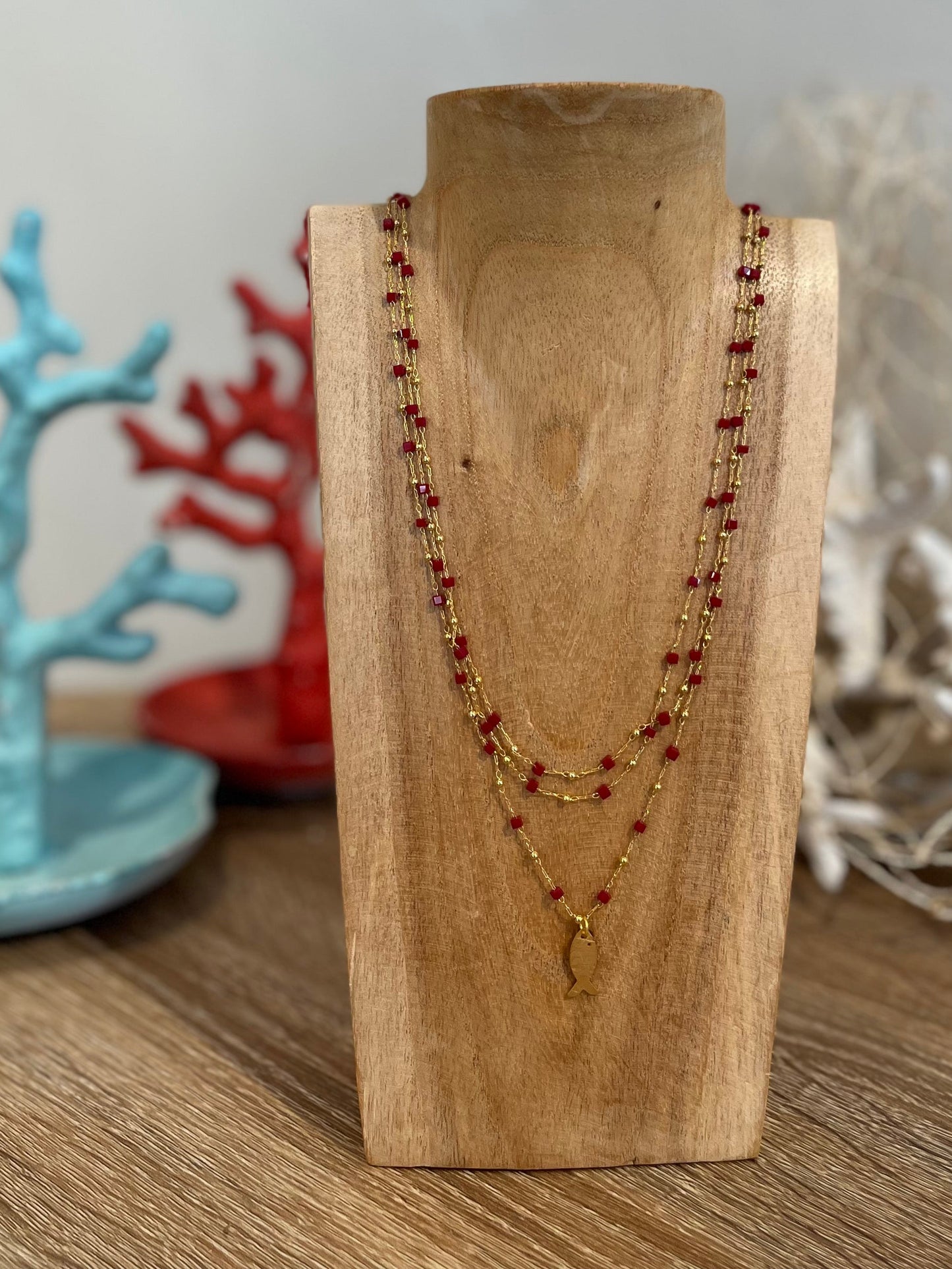 Collana 3 fili con cubotti e charms BARBARA BURGIO