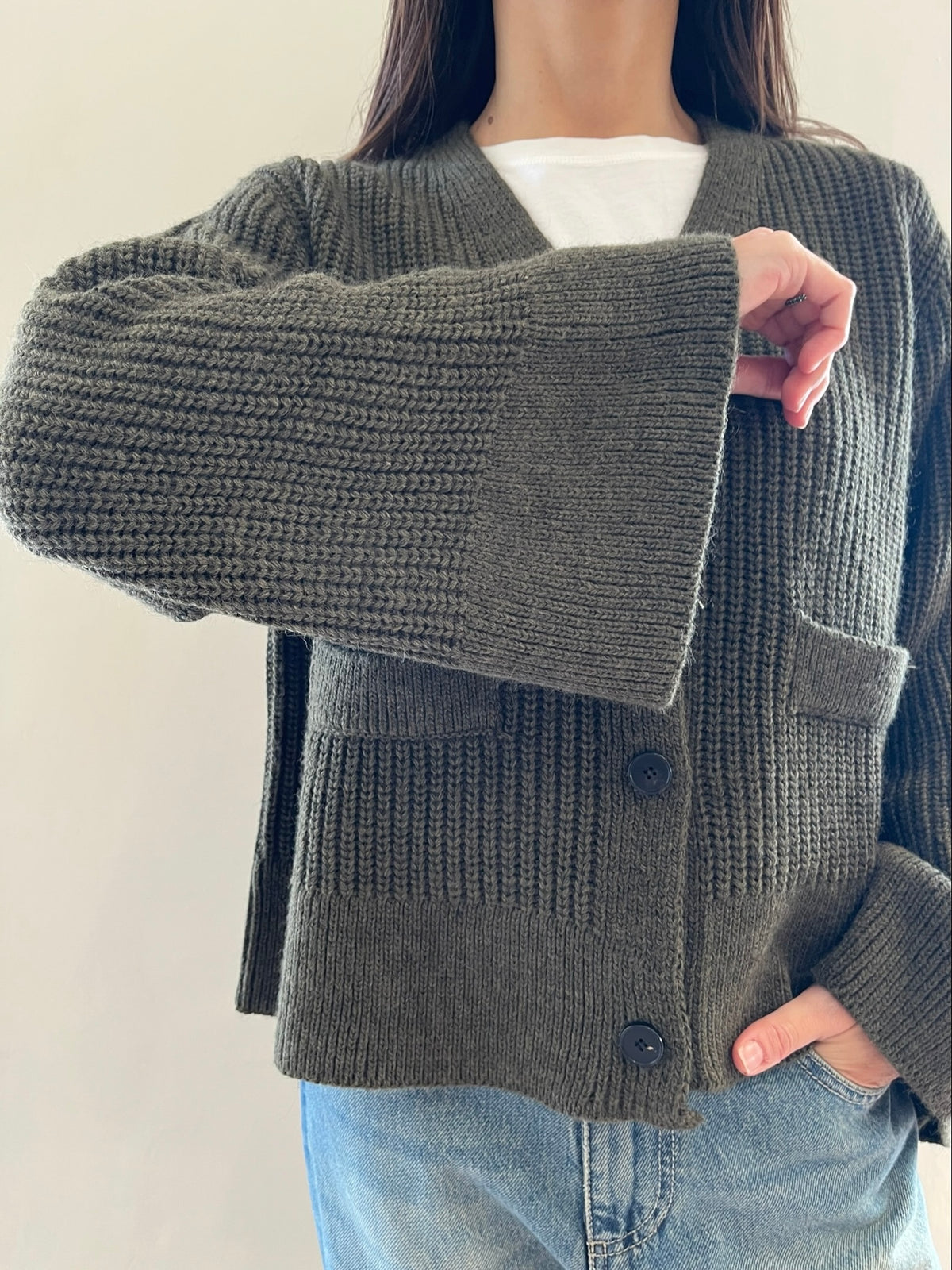 Cardigan a maglia inglese con manica ampia art. 5AC5034 VICOLO