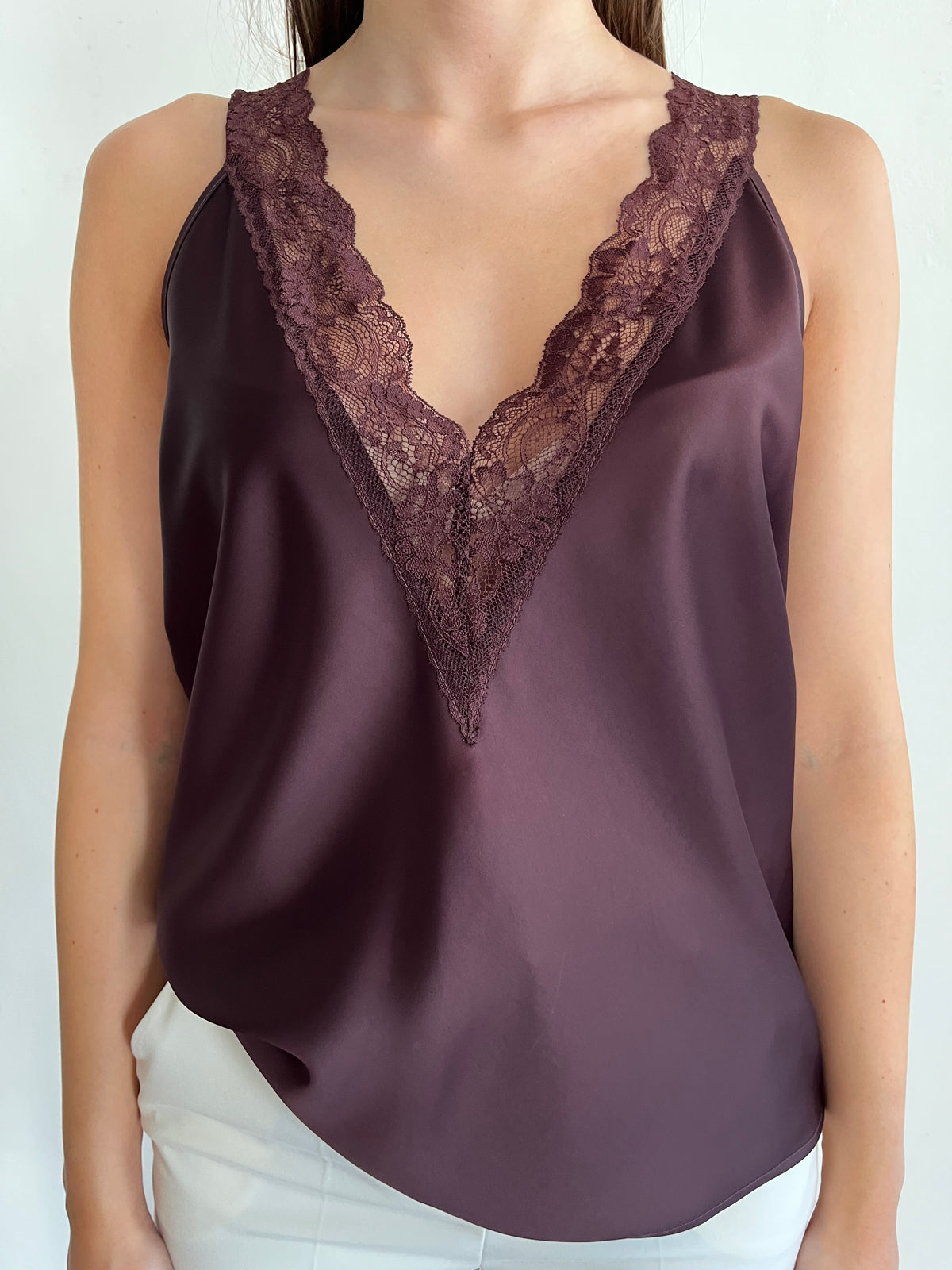 Top con scollo a V inserti in pizzo art. RHC2MBA Imperial