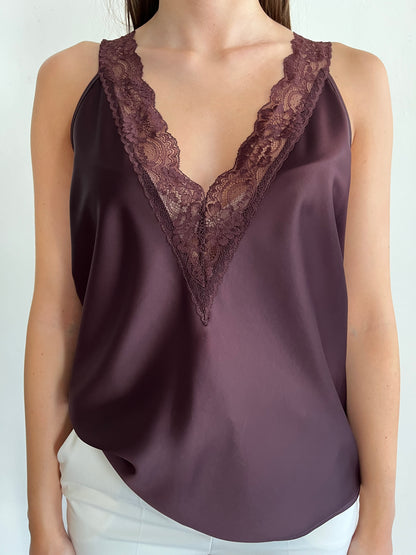 Top con scollo a V inserti in pizzo art. RHC2MBA Imperial