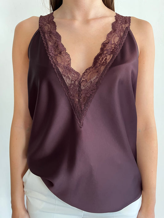 Top con scollo a V inserti in pizzo art. RHC2MBA Imperial
