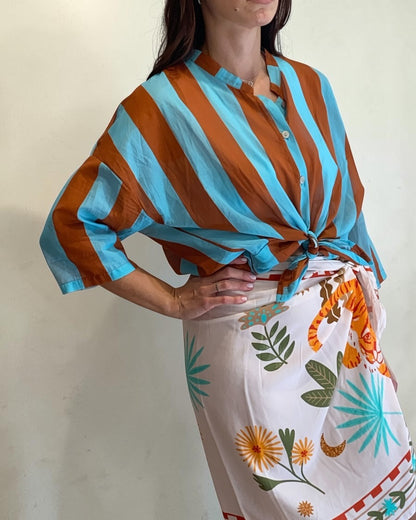 Camicia a righe in mussola art. 81107 Cheap&Chic