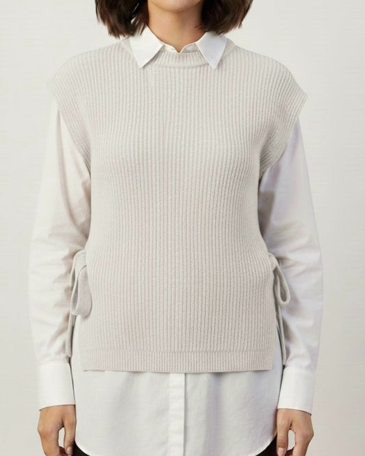 Gilet aperto con lacci art. W5HMT18A400 TENSIONE IN