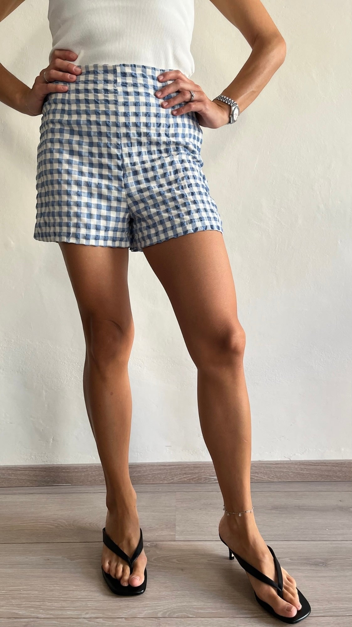 Shorts fantasia Vichy in seersucker art. DANEJRI DIXIE