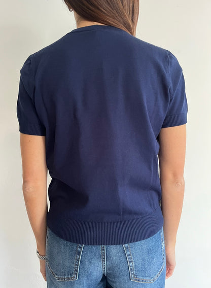 T-shirt girocollo in maglia con rombi art.W6HMJ38A418 TENSIONE IN
