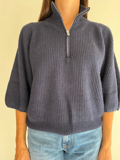 Lupetto mezza zip a maglia inglese art. D82217 Tensione In