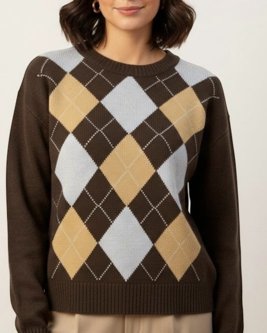 Maglia girocollo rombi lurex art. D82105 TENSIONE IN