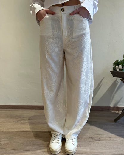 Pantaloni modello barrel pizzo art. TAB0597 VICOLO