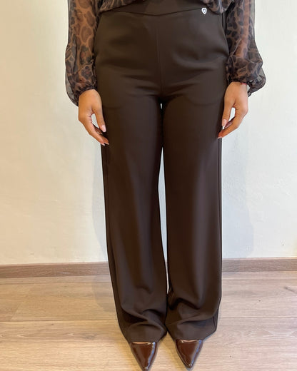Pantalone palazzo fluido con elastico art. P493SFIONA PLEASE