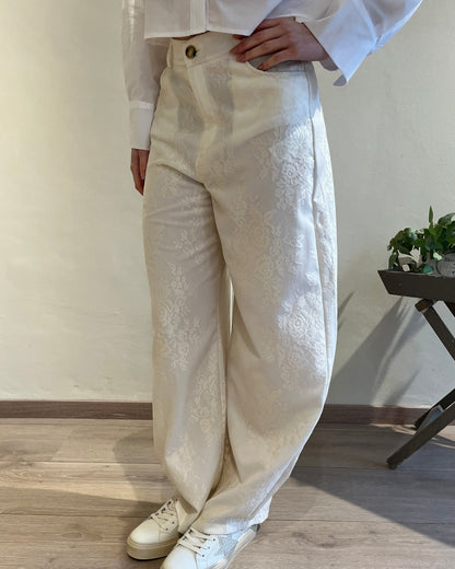 Pantaloni modello barrel pizzo art. TAB0597 VICOLO